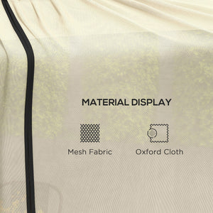 Protective mosquito net for 7.5-foot parasol with zipped door, beige