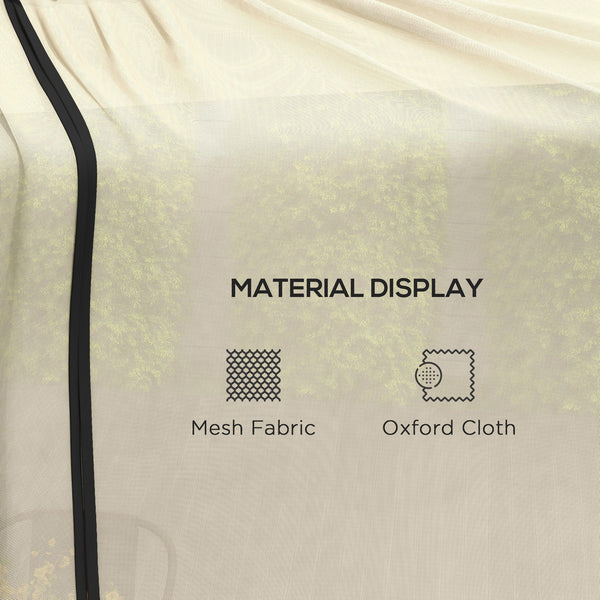 Protective mosquito net for 7.5-foot parasol with zipped door, beige