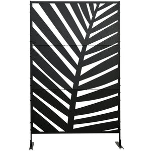 Outdoor metal screen with bracket and expansion screws, banana leaf pattern