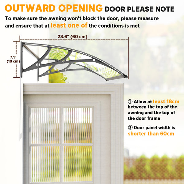 3.6 x 2 ft transparent door and window canopy