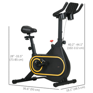 Magnetic Resistance Exercise Bike with LCD Display, Black and Yellow