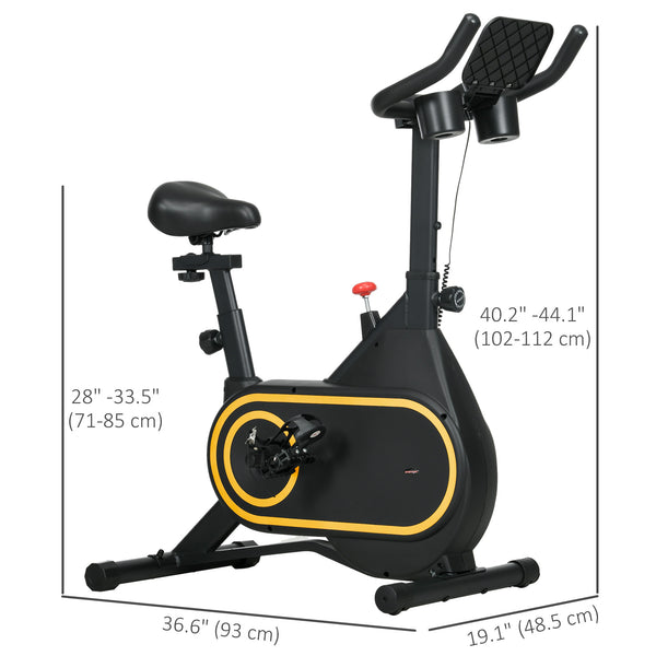 Magnetic Resistance Exercise Bike with LCD Display, Black and Yellow