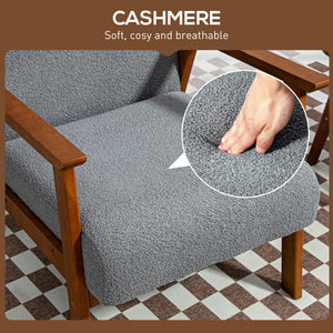 Living room armchair with wide seat and thick padding, gray