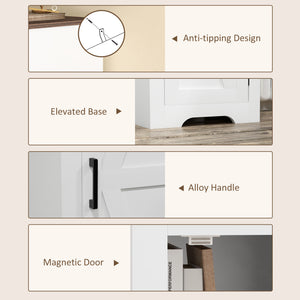 Farmhouse Style Accent Cabinet with Adjustable Shelf, White