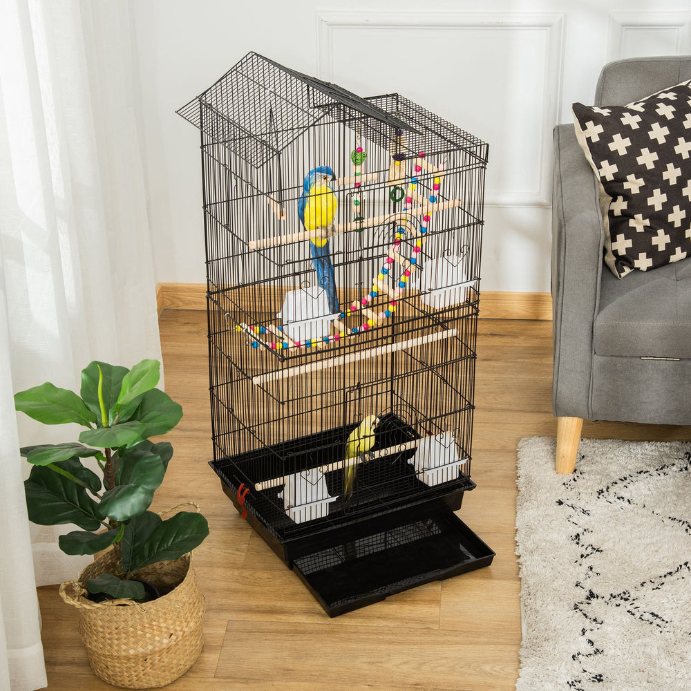 Bird cage for parakeets, cockatiels, conures and small birds