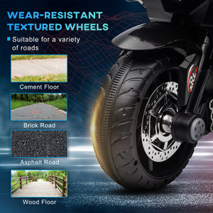 6V Electric Motorcycle with 3 Wheels, Music, Horn, Lights, Blue