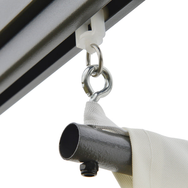 10 x 10 pergola with retractable awning, cream white