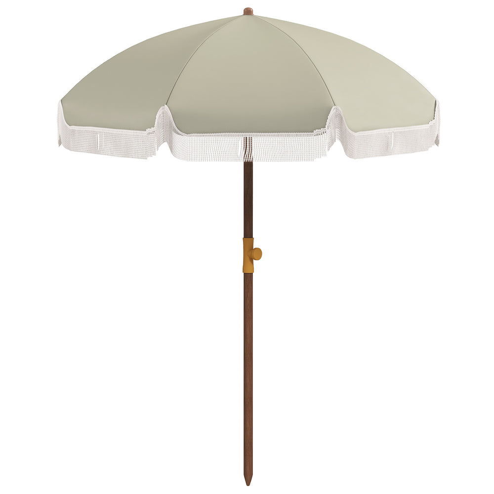 6.2-foot beach umbrella, dark beige