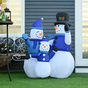 1.2m tall inflatable snowman trio