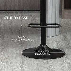 Set of 2 swivel bar stools in faux leather, grey