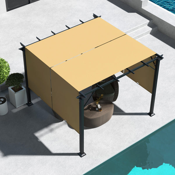 Retractable pergola 10 x 10, brown