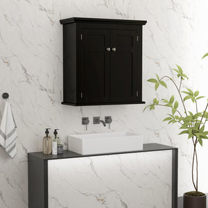 Bathroom cabinet with adjustable shelves, black