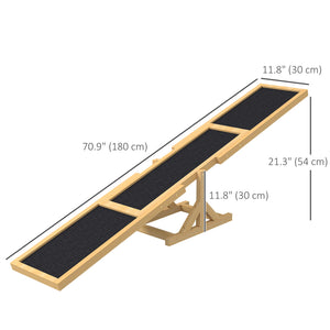 Wooden seesaw for dogs