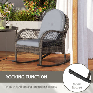 Set of 2 wicker rocking chairs, grey