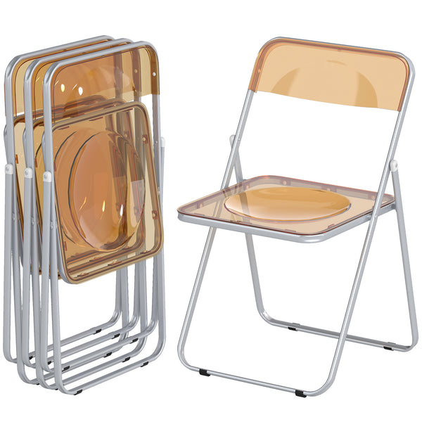 Set of 4 transparent acrylic folding chairs