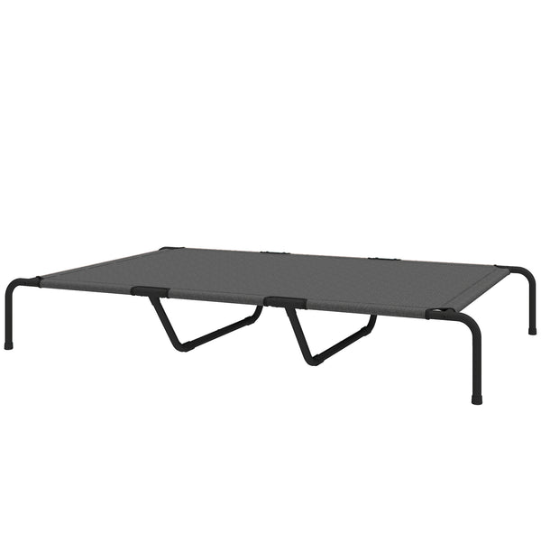 Elevated dog bed with breathable mesh, grey