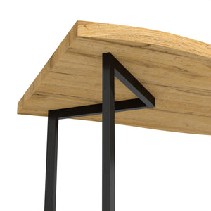 55" dining table with thick top, oak effect and black