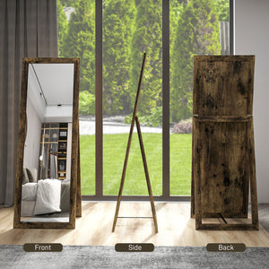 Full length standing mirror, rustic brown