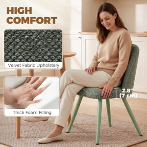 Velvet dining chairs – Set of 2, green