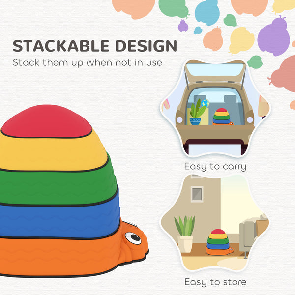 Ladybug-shaped balancing stone