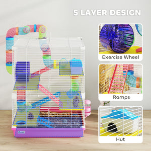 5-level pink cage for small hamsters and gerbils