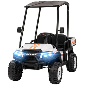 24V 2-seater electric car for children with remote control, white