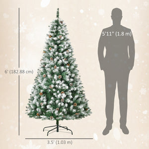 6ft Frosted Artificial Christmas Tree with Automatic Opening