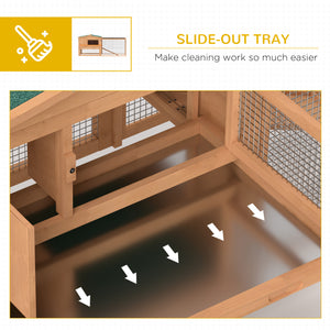 Outdoor rabbit hutch with run and durable roof
