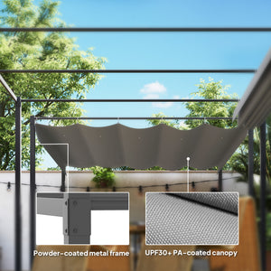10 x 10 retractable pergola with magnetic fastening, grey
