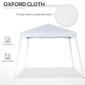 8 x 8 Folding Awning with Carry Bag, White