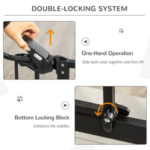Easy-open black dog safety gate