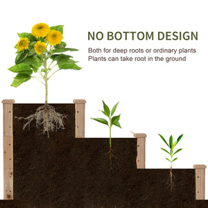 3-Tier Raised Garden Bed Kit, Natural Color