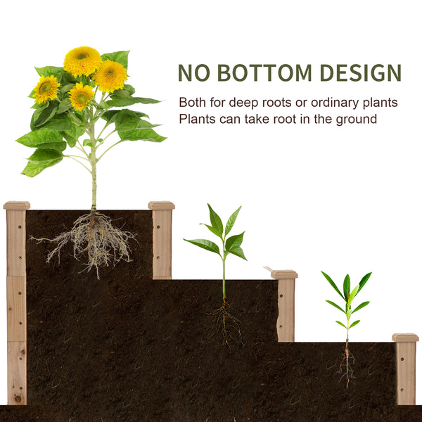 3-Tier Raised Garden Bed Kit, Natural Color