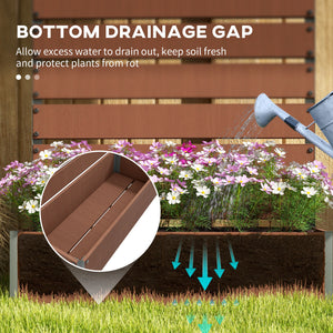 Raised planter with trellis for climbing plants, light brown
