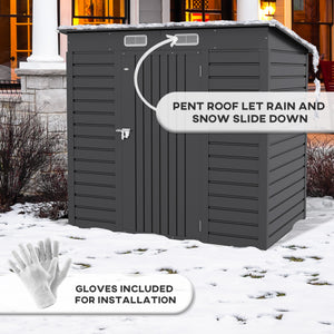 Galvanized garden shed, grey