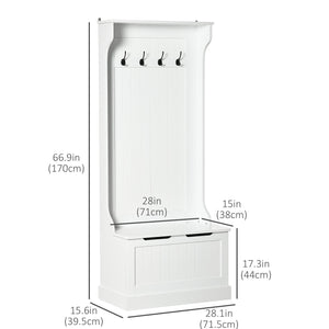 3-in-1 entryway unit with coat rack, shoe rack and bench