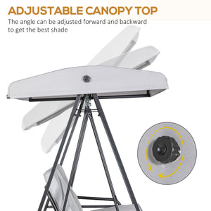 2-seater swing with adjustable canopy, grey