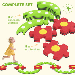 Children's balance beams with non-slip surface, flower pattern
