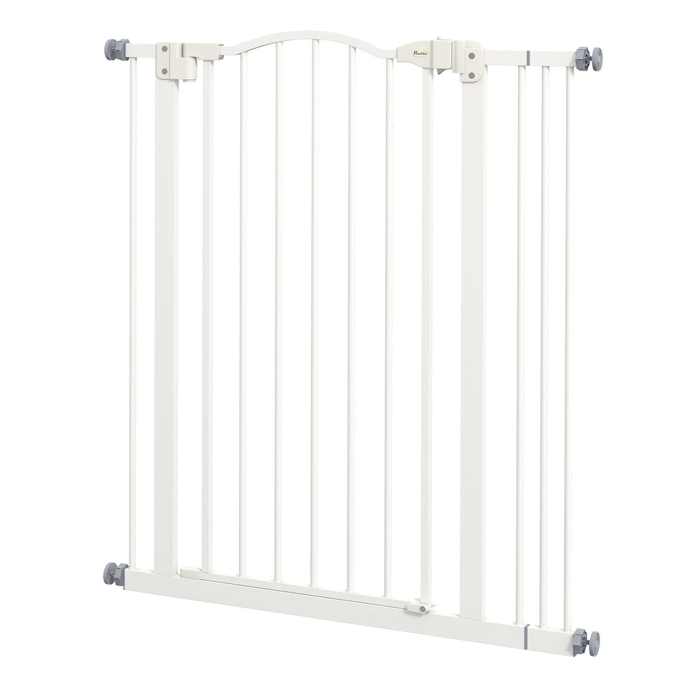 Extra Tall White Dog Gate with Door