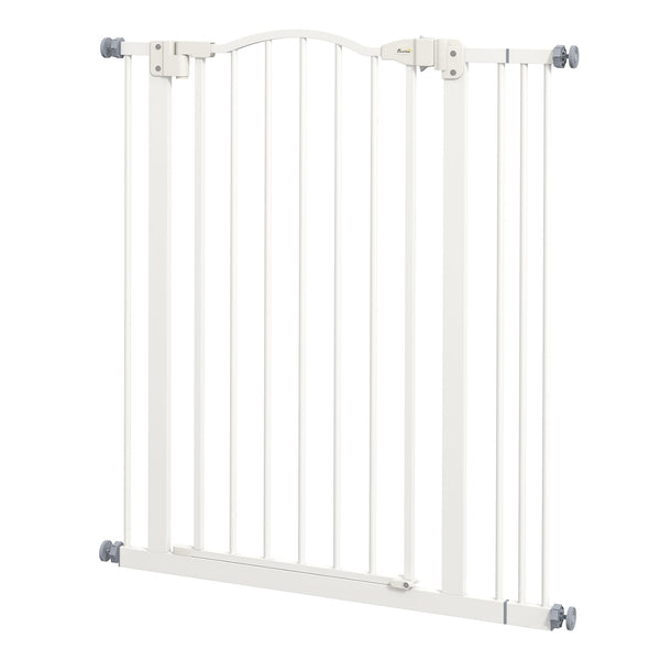 Extra Tall White Dog Gate with Door