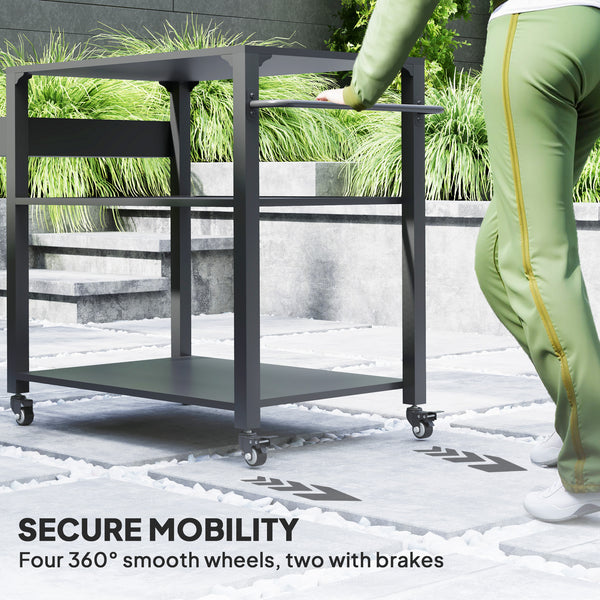 3-tier garden trolley with storage rack