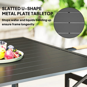 Square garden table with parasol hole 
