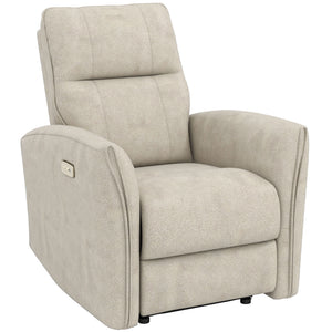 Electric reclining chair, fabric upholstery, USB ports, footrest, beige