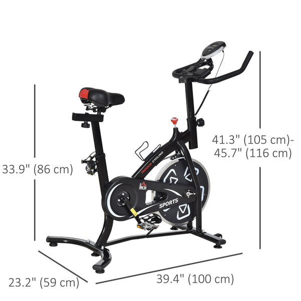 Exercise bike with LCD display, black