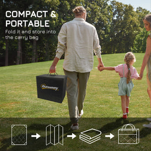 Waterproof Outdoor Rug, 1.8m x 2.7m, Reversible, for Campervan, Garden, Patio, Picnic, Beach, Camping, Grey and White Mesh