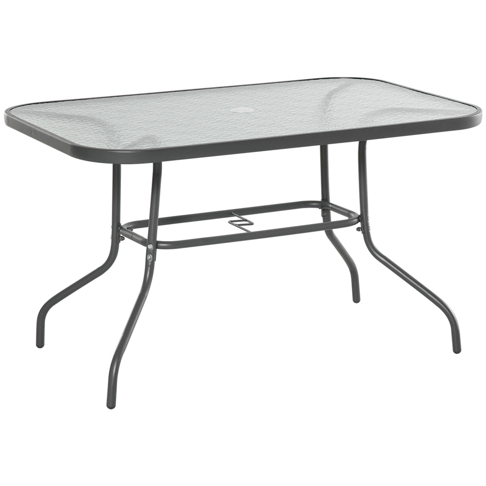 Metal garden table with parasol hole
