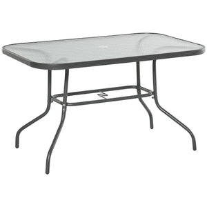 Metal garden table with parasol hole