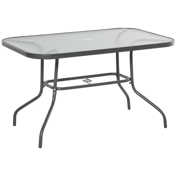 Metal garden table with parasol hole