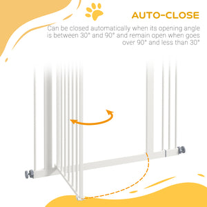 Extra Tall White Dog Gate with Door