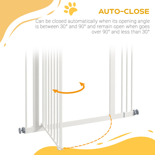 Extra Tall White Dog Gate with Door